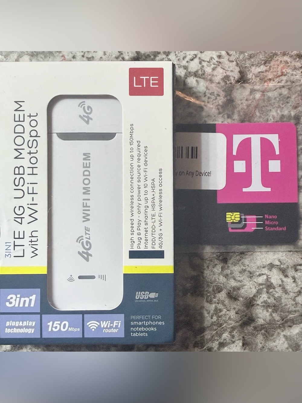 White LTE 4G USB Wi‑Fi Modem Hotspot
